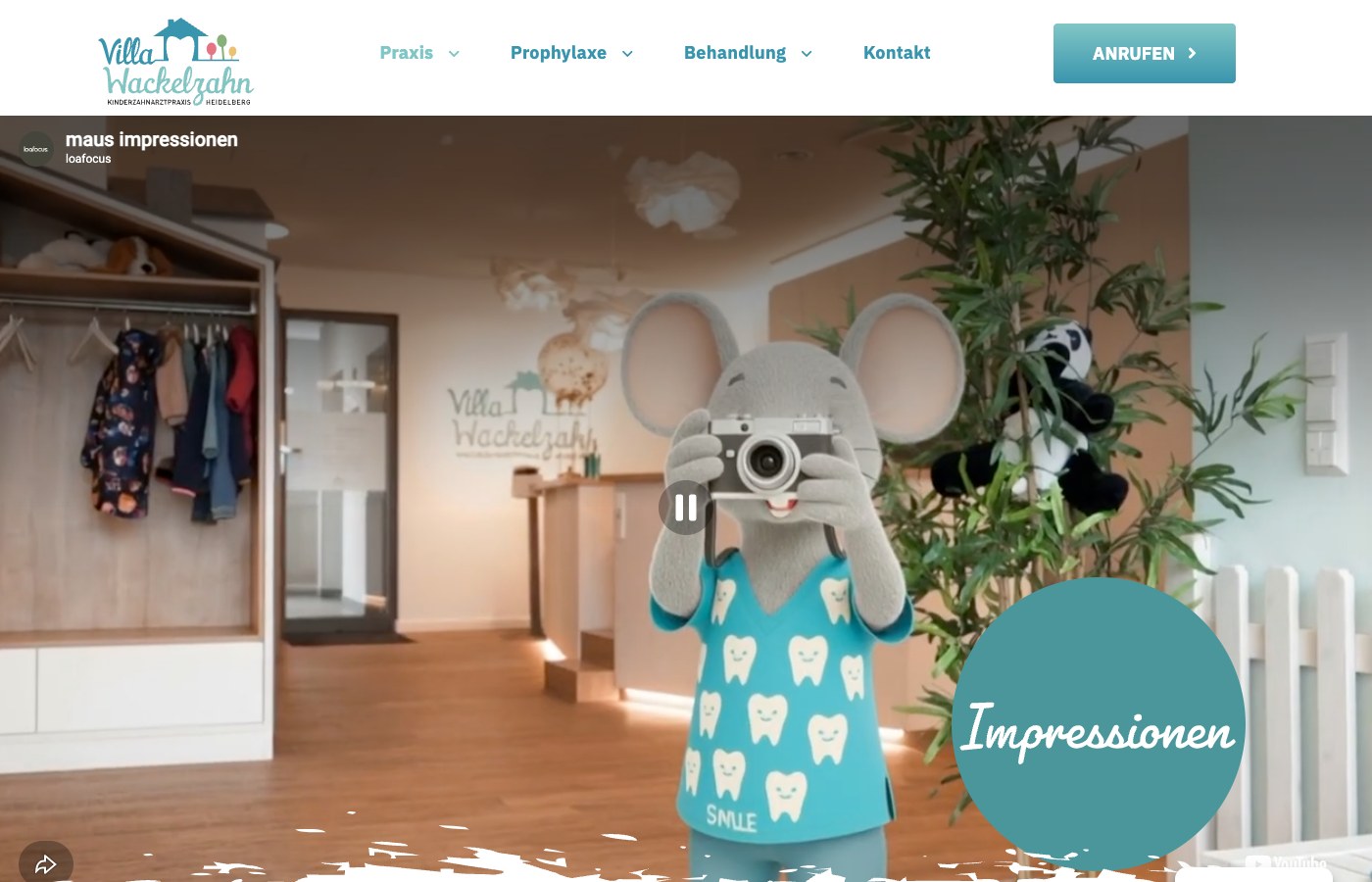 Villa Wackelzahn — Impressionen Subseite Screenshot